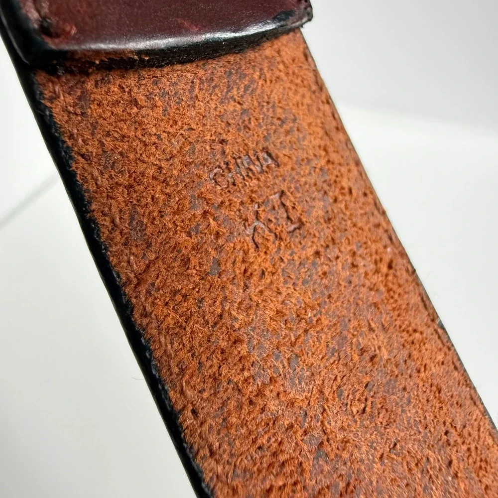 Leather Belt Mens 32 Brown Oil Tan Cowhide Braided Western Classic minimalist